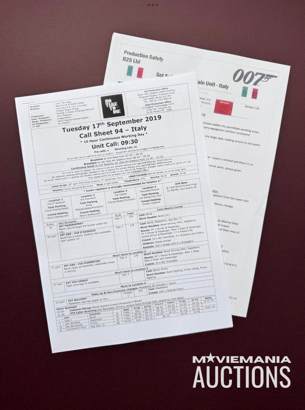 No Time To Die (2021) - A Collection of Cast & Crew Documents