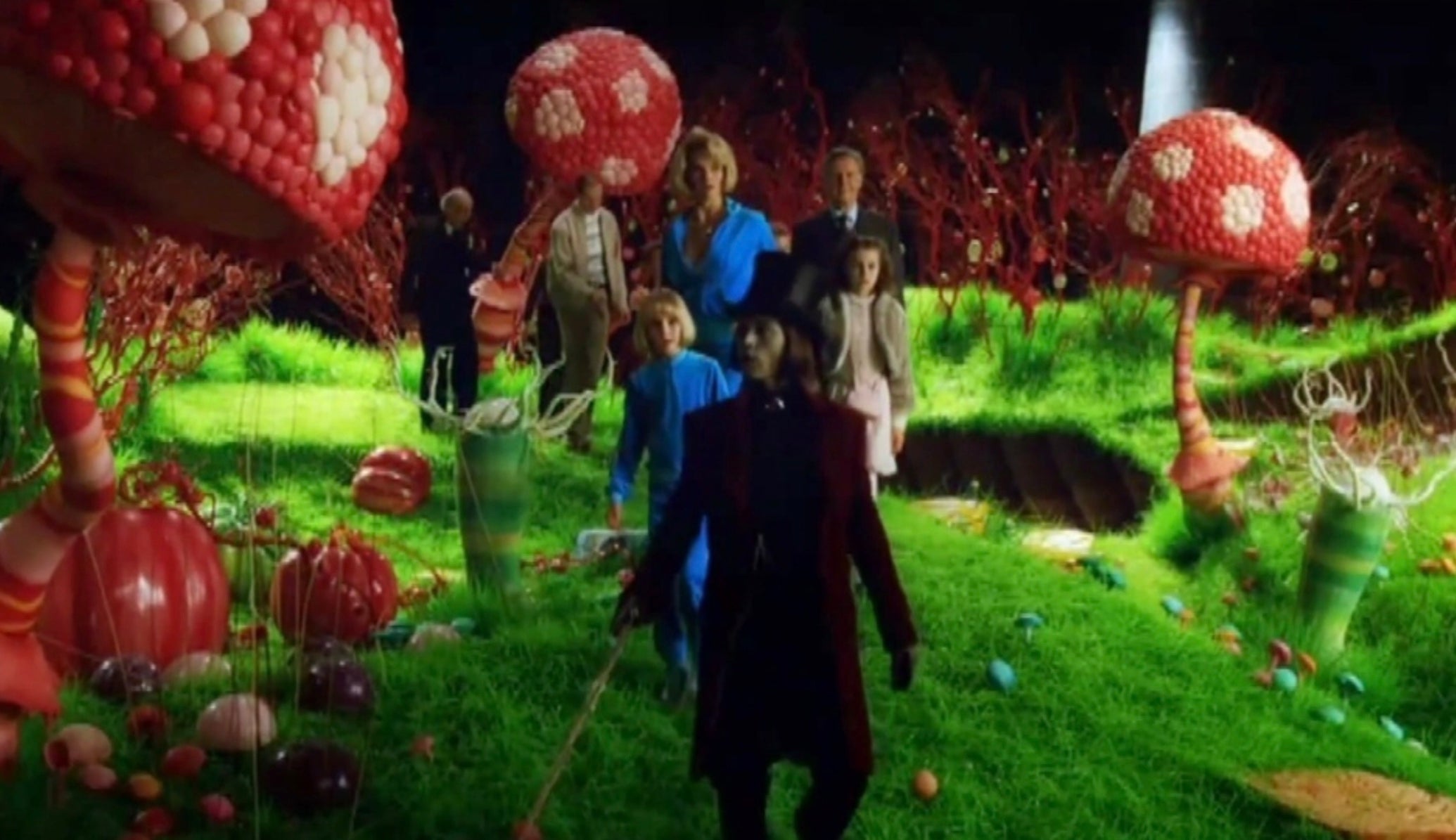 Charlie & The Chocolate Factory (2005) - Two Prop Mushrooms on a Custom Display